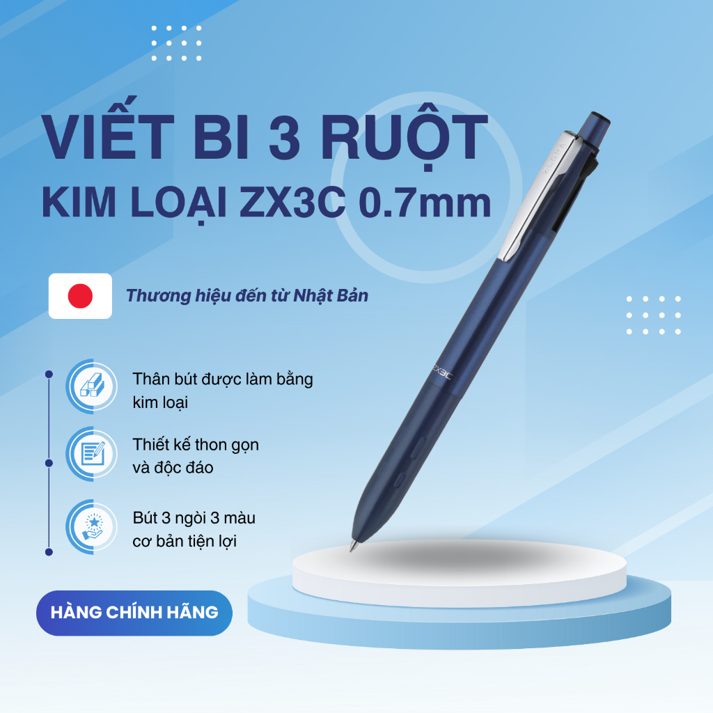 Ảnh Bút Bi 3 Ngòi ZX3C Zebra - Nhật [Chính Hãng] - tặng kèm hộp cao cấp 3