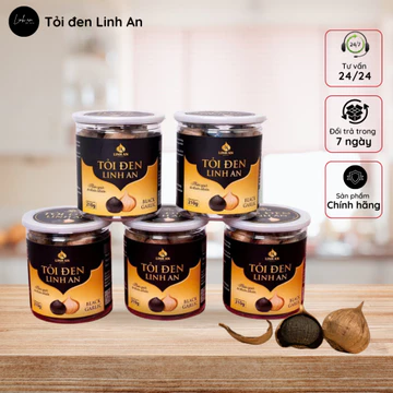 [SET QUÀ 5 HỘP] Tỏi đen cao cấp Linh An - tỏi đen nguyên vỏ - combo 5 hộp 210gr