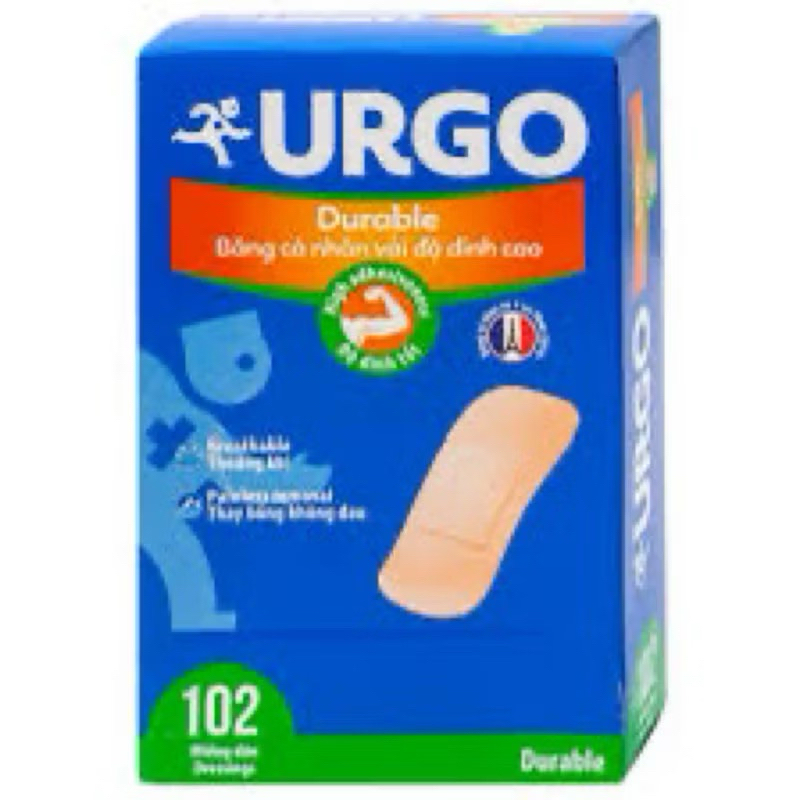 Băng cá nhân Urgo Durable 102 miếng.Băng Urgo Durable cá nhân vải co giãn, thông thoáng