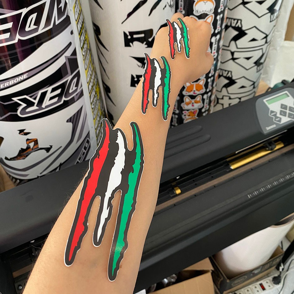 [ Combo 2 Hình ] Vết cào xước 3 màu cờ Ý, hình dán trang trí xe máy, xe ôtô, nón, điện thoại... Decal chống nước