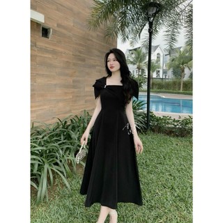 Đầm Nữ Tính Dáng Xòe Siêu Xinh Kết NƠ TO Mới THỜI TRANG