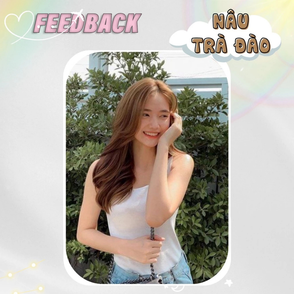 Thuốc nhuộm tóc màu NÂU TRÀ ĐÀO không cần tẩy tóc, lên từ nền đen, tặng kèm oxy trợ nhuộm| Trunghair