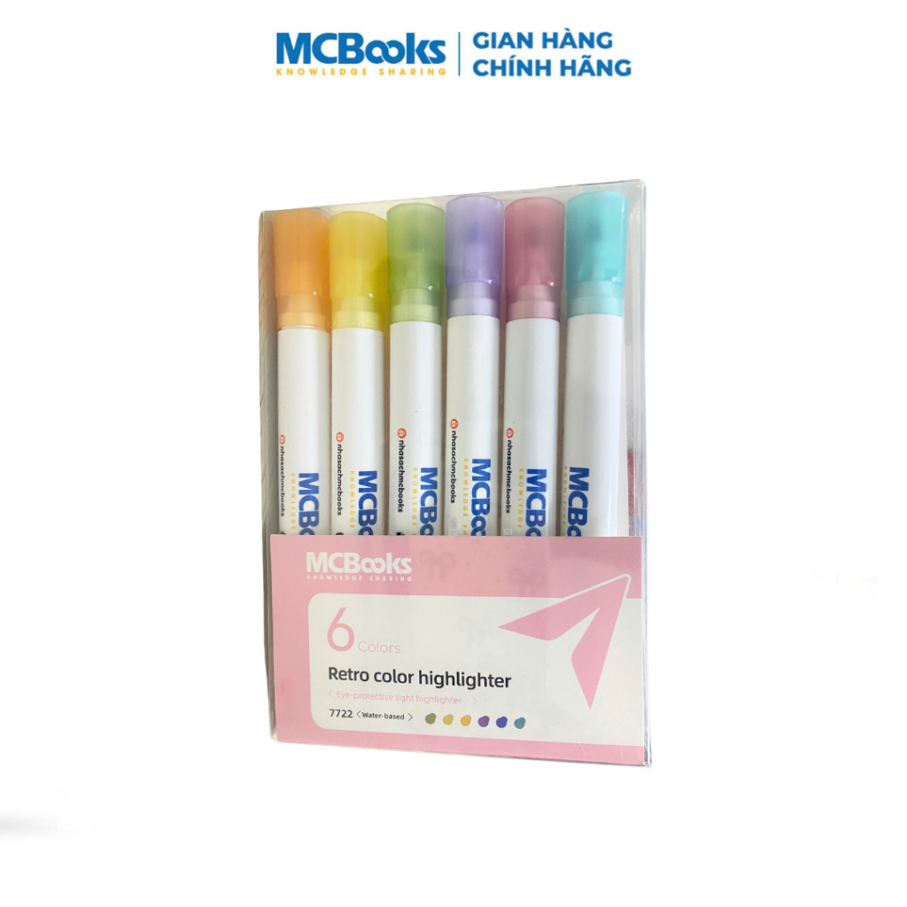 Bút đánh dấu highlight, bút nhớ dòng dạ quang nhiều màu học ngoại ngữ MCBooks