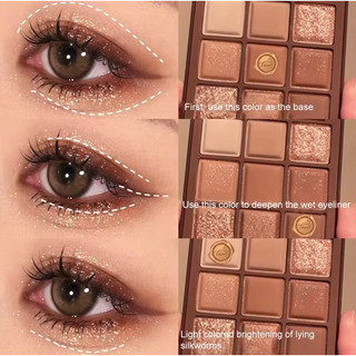 Phấn mắt Bảng Chocolate bền lâu chống mồ hôi dễ nhòe phù hợp với chống nước,không dễ tháo trang điểm