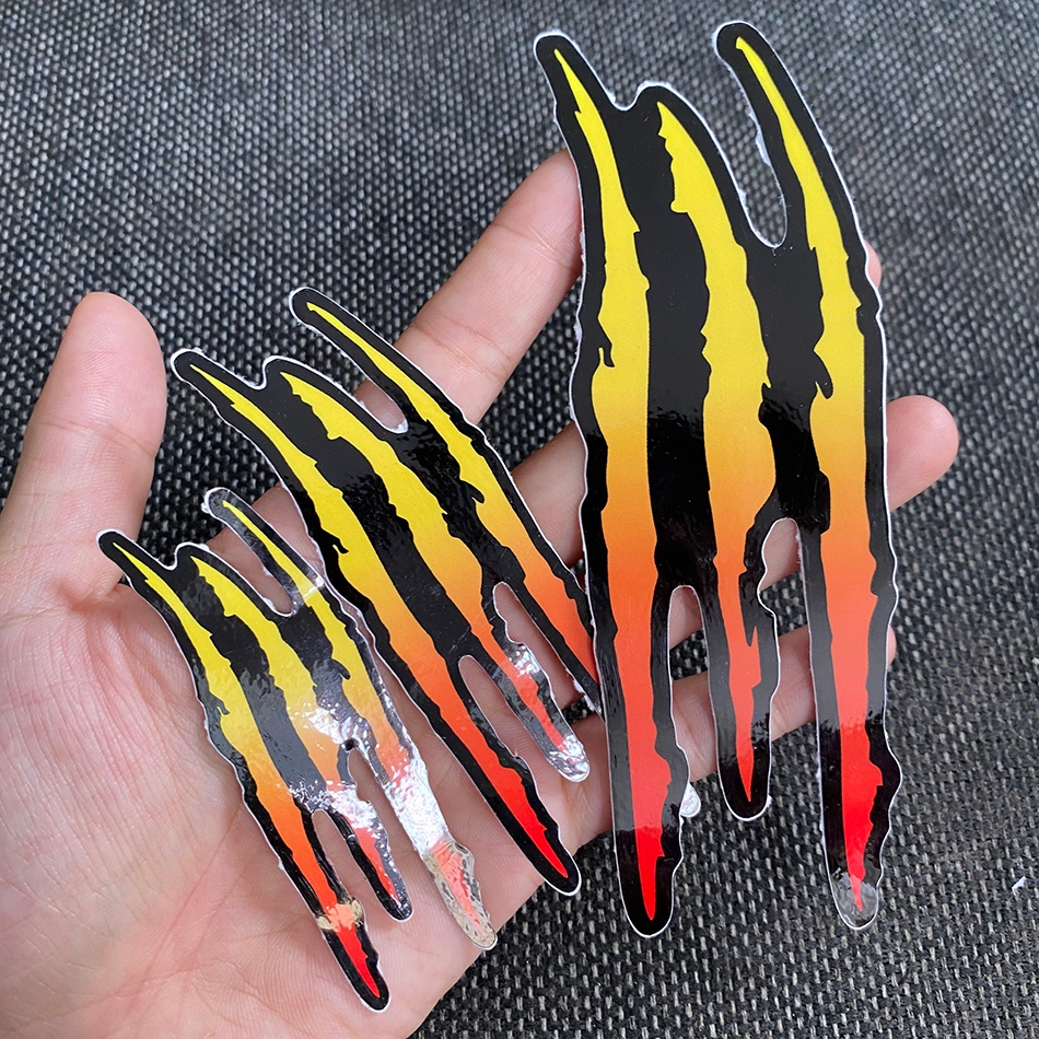 [ Combo 2 Hình ] Vết cào xước MÀU VÀNG ĐỎ, hình dán trang trí xe máy, xe ôtô, nón, điện thoại... Decal chống nước