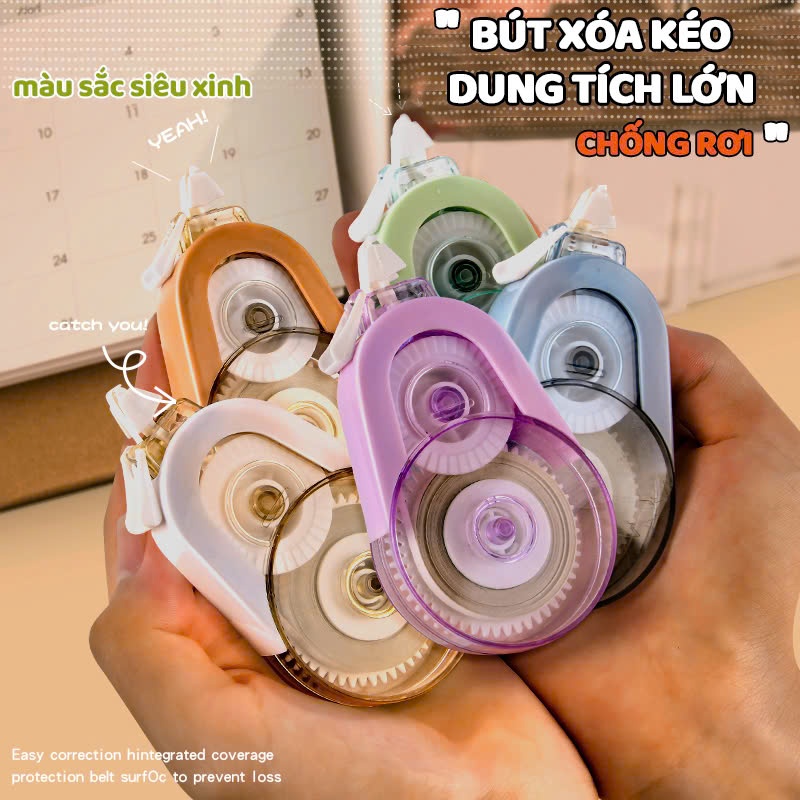 Bút Xóa Kéo Mini Cute Lõi Bút Xóa Thiết Kế Thông Minh Không Gây Tiếng Động