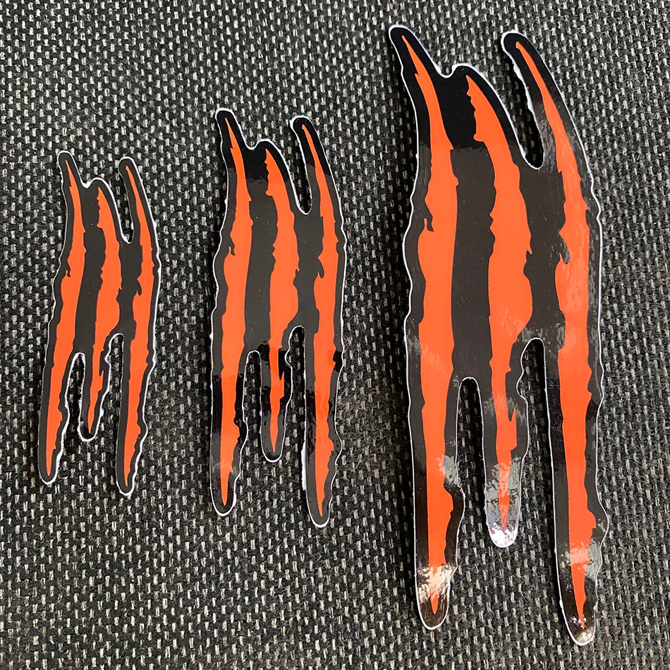 [ Combo 2 Hình ] Vết cào xước MÀU CAM, hình dán trang trí xe máy, xe ôtô, nón, điện thoại... Decal chống nước