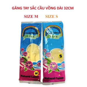Găng tay cao su Sắc Cầu Vồng dài 32cm, găng tay cao su gia dụng, găng tay chế biến thủy hải sản