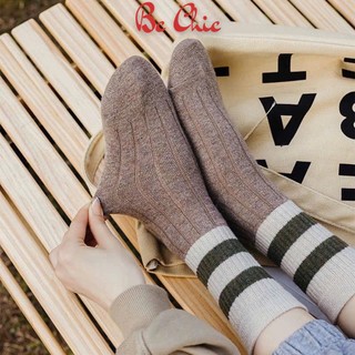 Tất cổ cao nam nữ vân sọc cổ điển - Tất, Vớ cổ cao thời trang thu đông T 808