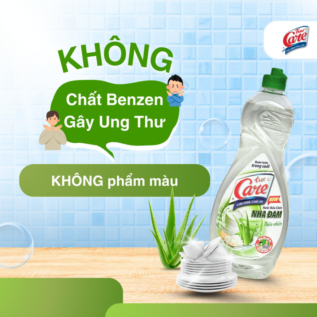 [HD] [COMBO 1.5kg] Nước Rửa Chén True Care Nha Đam - Sạch Nhanh, Nhẹ Dịu