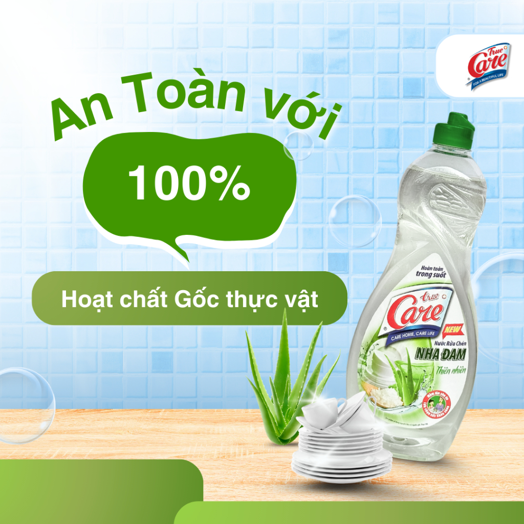 [HD] [COMBO 1.5kg] Nước Rửa Chén True Care Nha Đam - Sạch Nhanh, Nhẹ Dịu