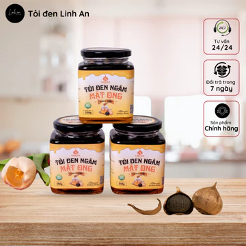 [Combo 3 hộp] Tỏi đen ngâm Mật ong Linh An - tỏi đen cao cấp - combo 3 hộp 550g