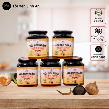 [Combo 5 hộp] Tỏi đen ngâm Mật ong Linh An - tỏi đen cao cấp - combo 5 hộp 550g