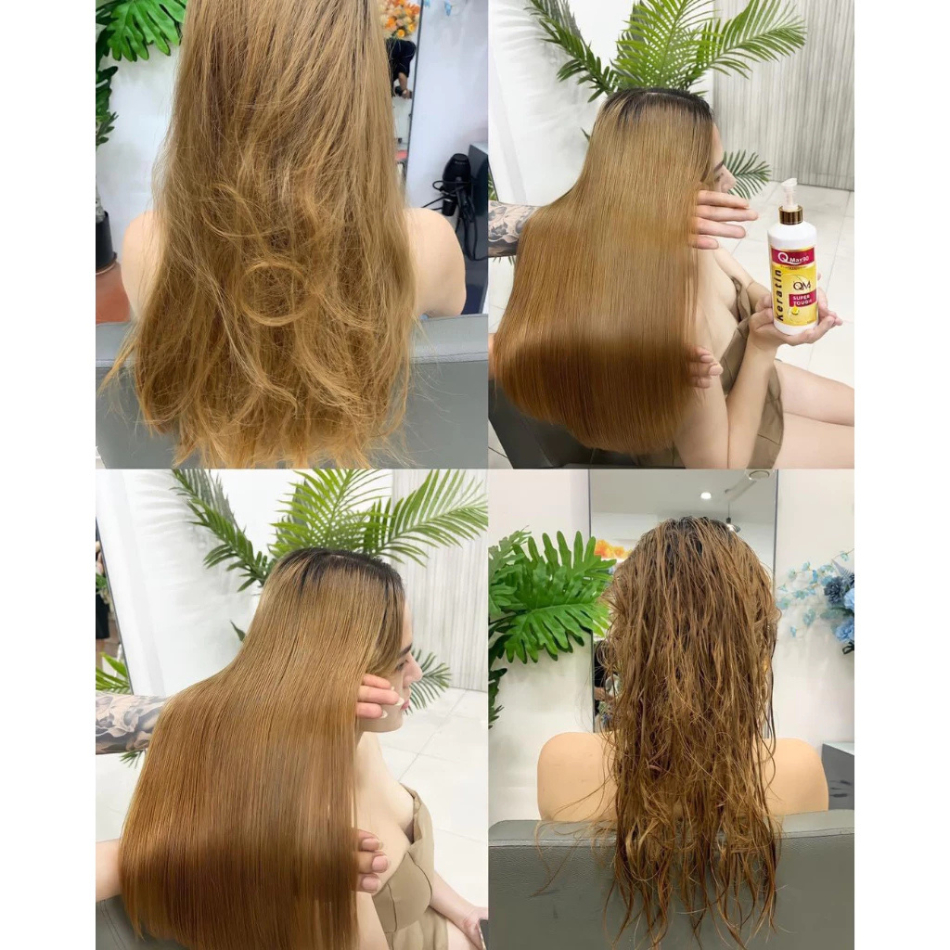 Keratin Qmax90, Keratin phục hồi tóc cháy, tóc nhũn, tóc bông xù hư tổn nặng chai 525ml Trunghair