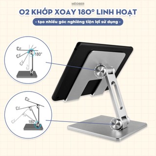 Giá Đỡ i pad, Điện Thoại, i pad Gấp Gọn - Có đệm silicon chống trượt chống xước, hợp kim nhôm cao cấp