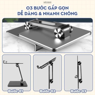 Giá Đỡ i pad, Điện Thoại, i pad Gấp Gọn - Có đệm silicon chống trượt chống xước, hợp kim nhôm cao cấp