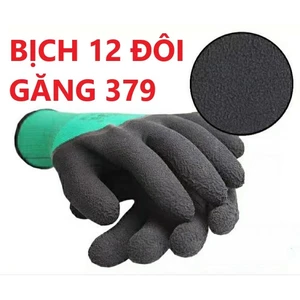 120 đôi găng tay bảo hộ lao động phủ cao su sần chống cắt, găng tay 379