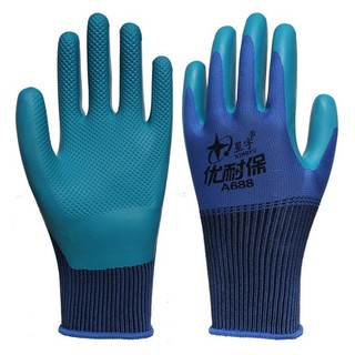Bịch 12 đôi găng tay bảo hộ lao động phủ cao su sần chống cắt, găng tay 379