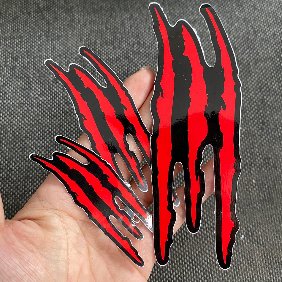 [ Combo 2 Hình ] Vết cào xước MÀU ĐỎ, hình dán trang trí xe máy, xe ôtô, nón, điện thoại... Decal chống nước