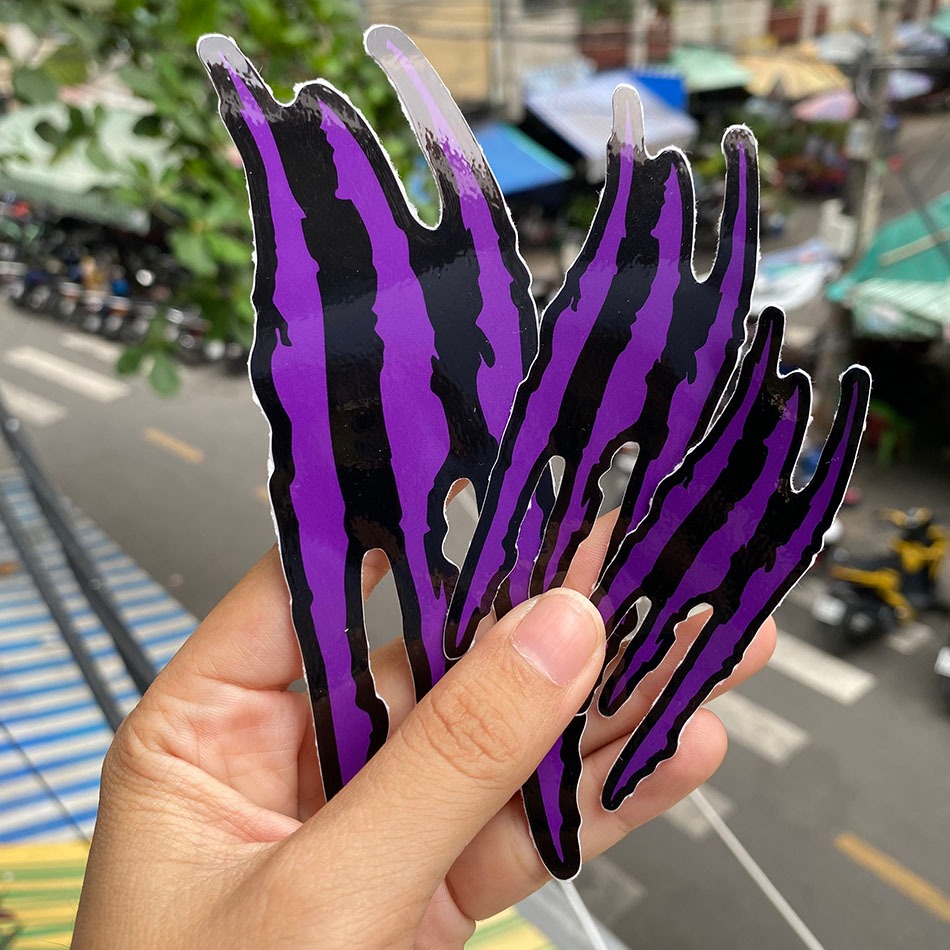 [ Combo 2 Hình ]  Vết cào xước MÀU TÍM, hình dán trang trí xe máy, xe ôtô, nón, điện thoại... Decal chống nước