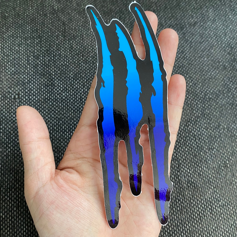 [ Combo 2 Hình ] Vết cào xước XANH TÍM, hình dán trang trí xe máy, xe ôtô, nón, điện thoại... Decal chống nước