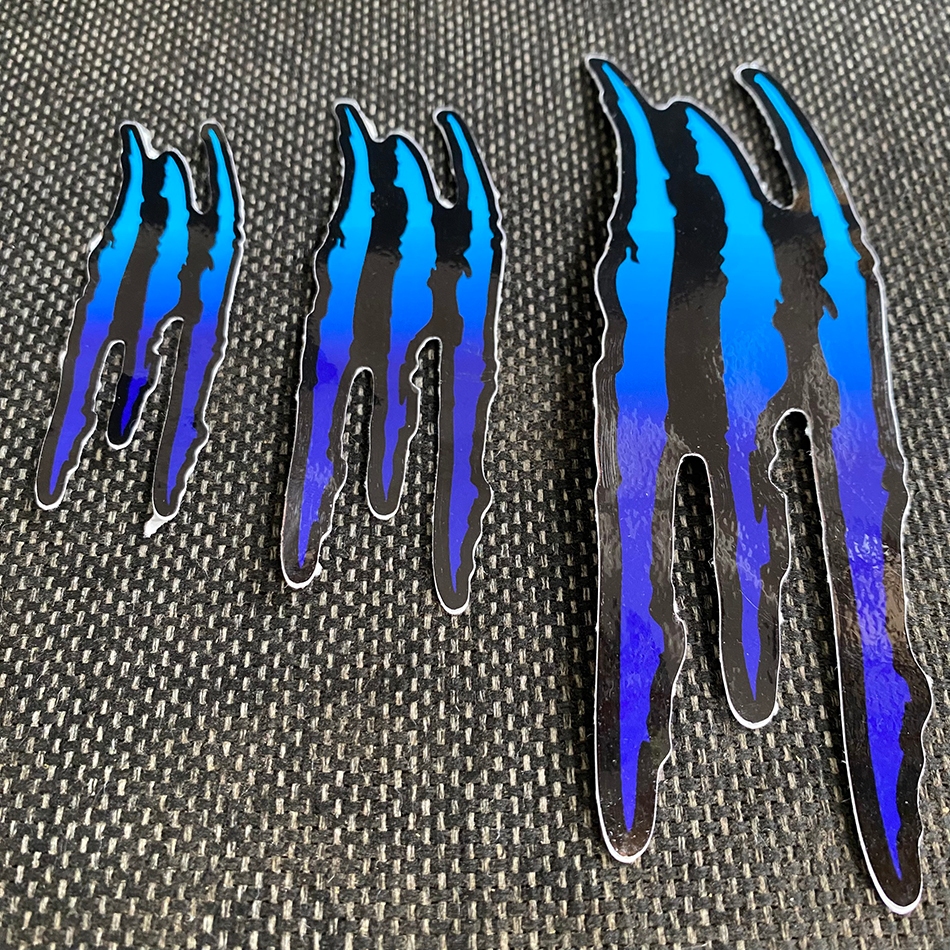 [ Combo 2 Hình ] Vết cào xước XANH TÍM, hình dán trang trí xe máy, xe ôtô, nón, điện thoại... Decal chống nước