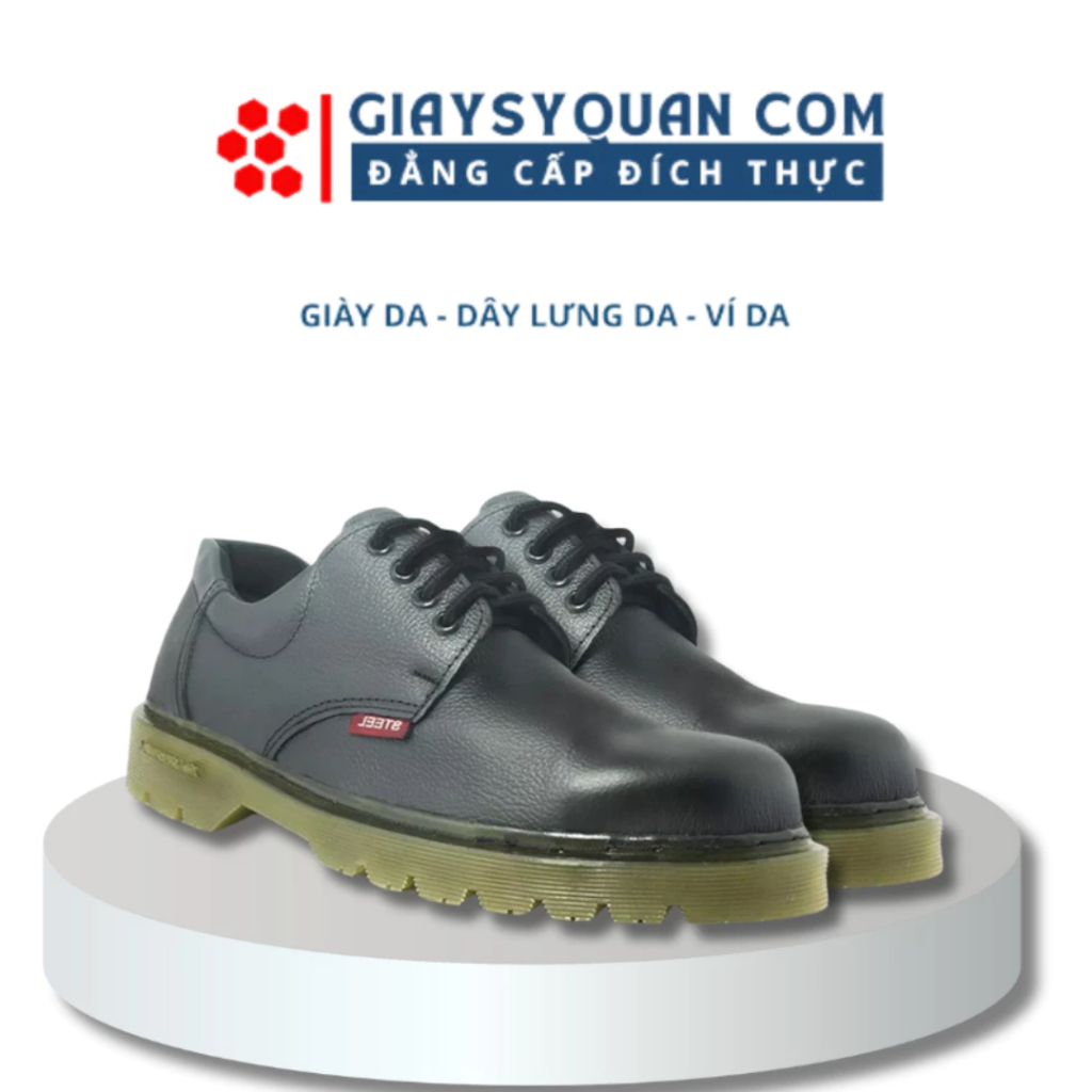 Giày Da Tổng Hợp Stell Good Cột Dây  Đế Giày Chống Trượt Đảm Bảo An Toàn Lao Động