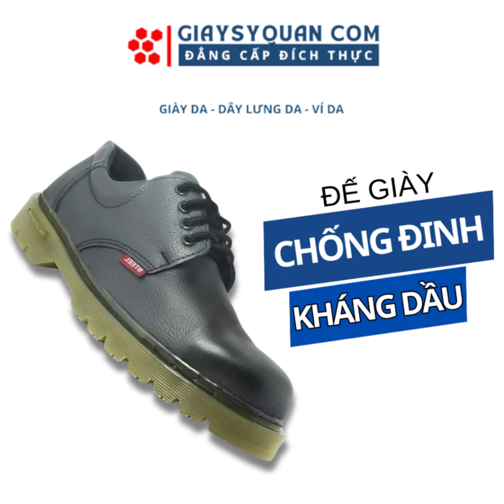 Giày Da Tổng Hợp Stell Good Cột Dây  Đế Giày Chống Trượt Đảm Bảo An Toàn Lao Động