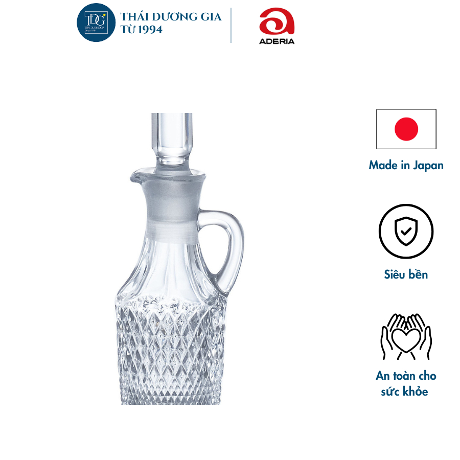 Lọ pha lê có tay cầm đựng nước chấm 160ml Nhật Bản Aderia NT-220