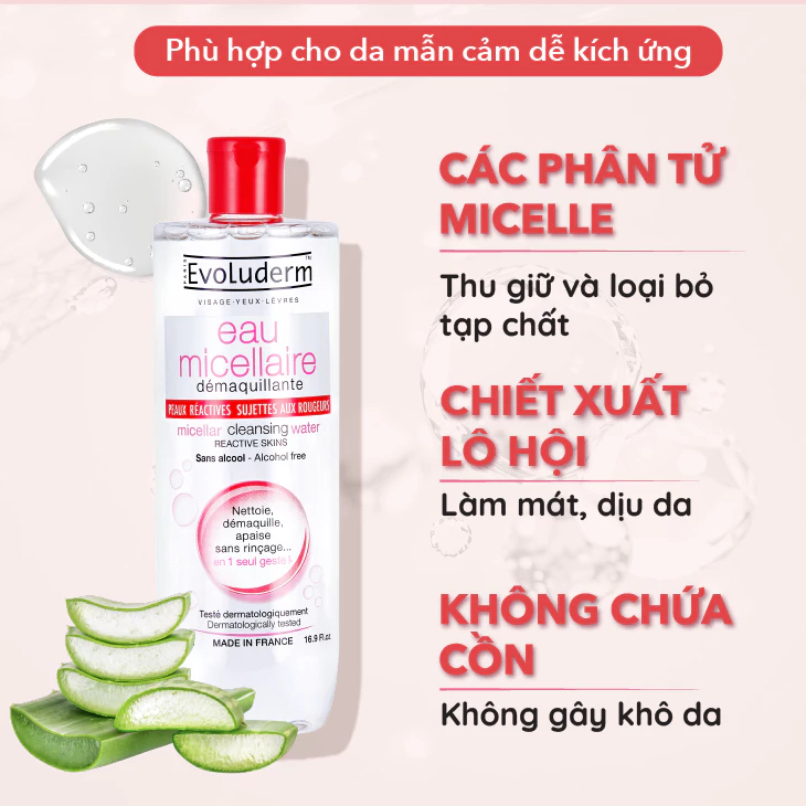 Ảnh Nước tẩy trang Evoluderm dành cho da dầu mụn, nhạy cảm dễ kích ứng 125ml 3
