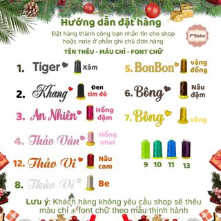 Thỏ Bông Thêu Tên Quà Tặng Giáng Sinh Dài 40cm Đội Mũ Noel Ôm Cây Thông