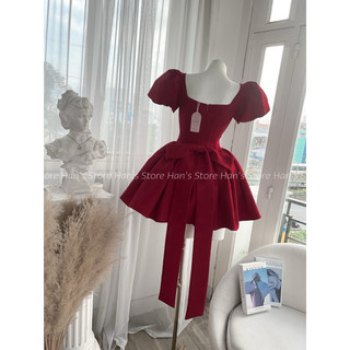 [ HAN’S STORE]-HÀNG SẴN -VÁY HOA DẬP NỔI TAY BỒNG FORM XOÈ CÔNG CHÚA (ẢNH THẬT)