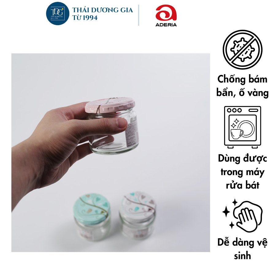 Lọ đựng gia vị, đồ khô thủy tinh nắp hợp kim chống gỉ 150ml Nhật Bản Aderia | Thái Dương Gia