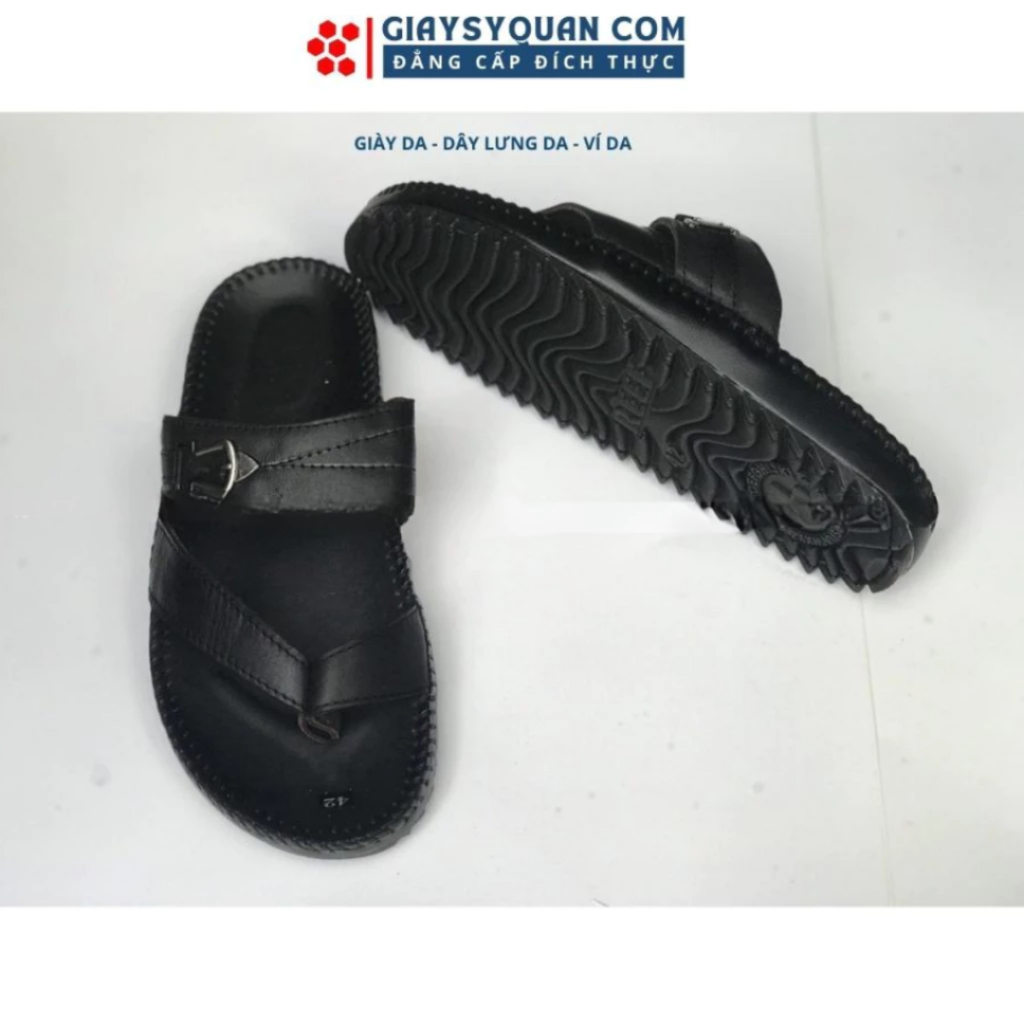 Dép Xỏ Ngón Nam Da Thật Màu Đen Mã 109