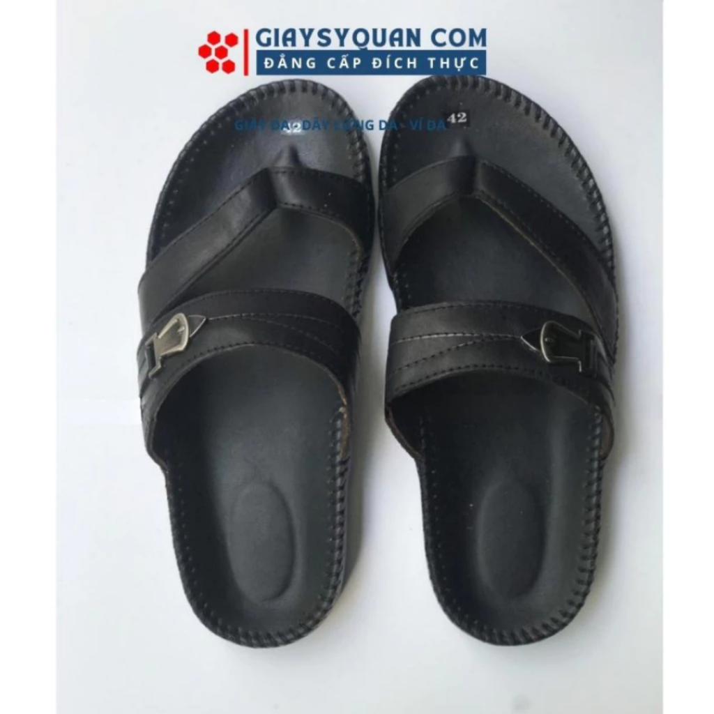 Dép Xỏ Ngón Nam Da Thật Màu Đen Mã 109
