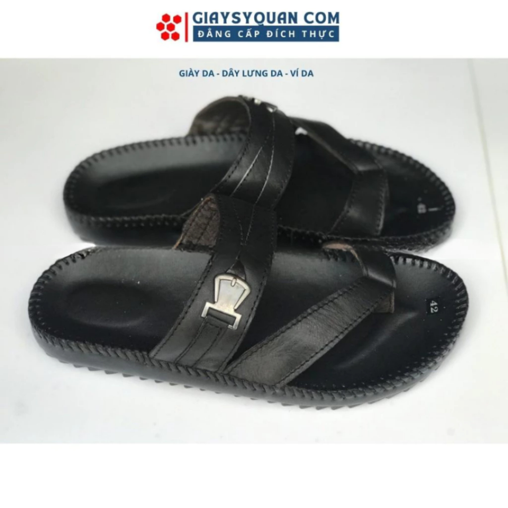 Dép Xỏ Ngón Nam Da Thật Màu Đen Mã 109