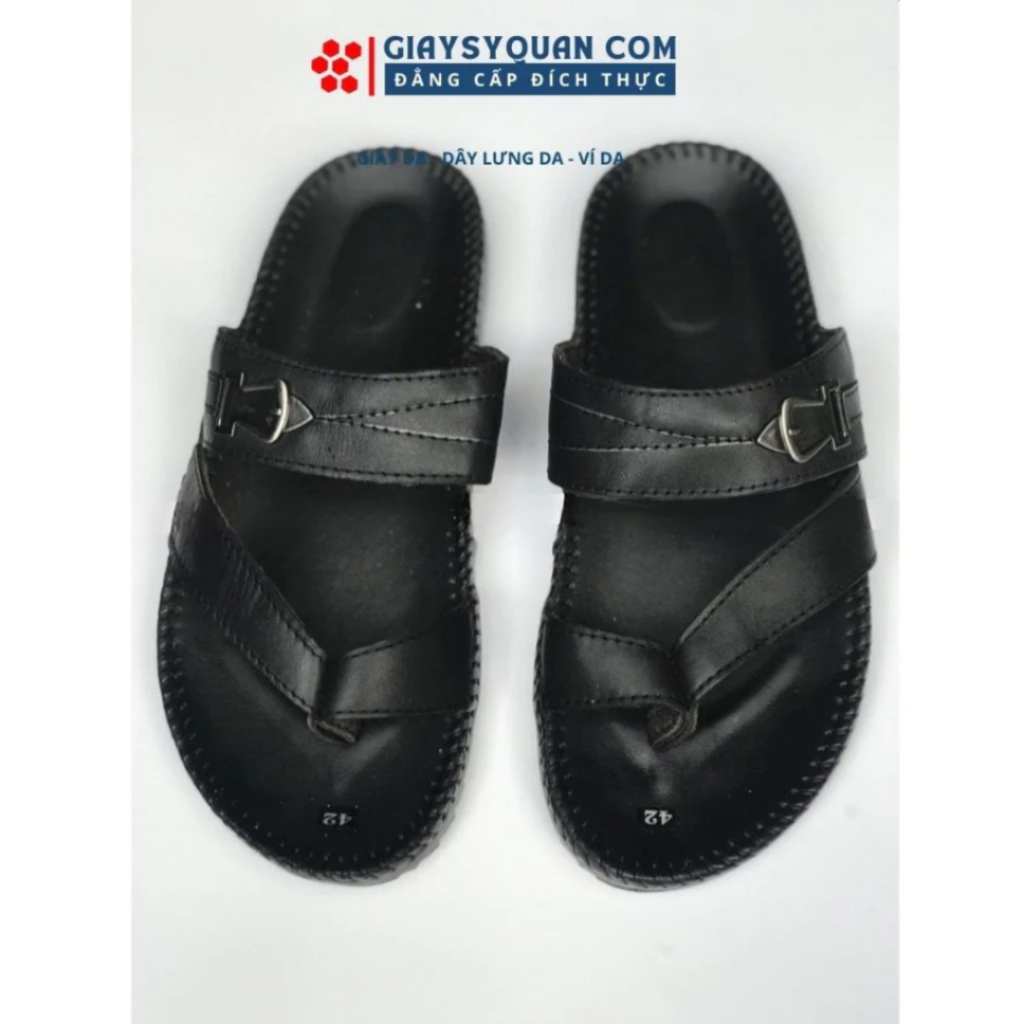 Dép Xỏ Ngón Nam Da Thật Màu Đen Mã 109