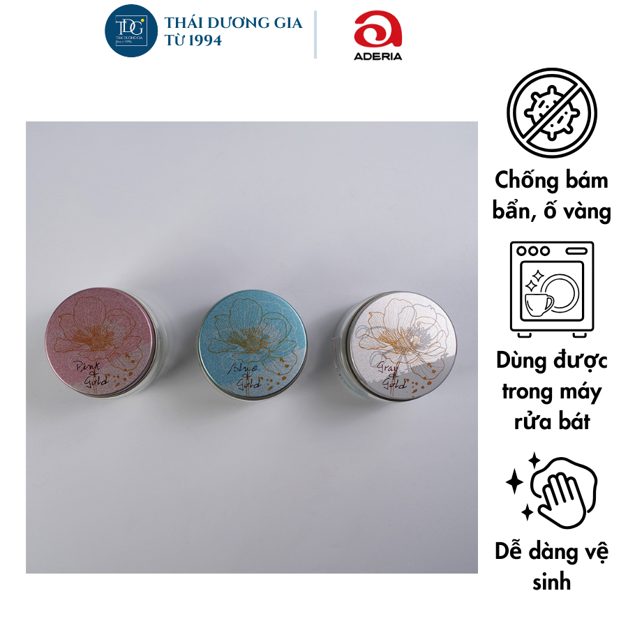 Lọ đựng gia vị, đồ khô thủy tinh nắp hợp kim chống gỉ 450ml Nhật Bản Aderia