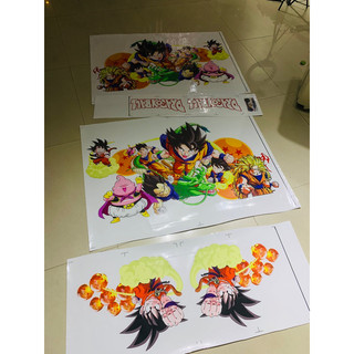 Tem 2 bên Sườn Xe Ô tô VF3, decal DRAGONBALL tặng kèm tem nắp bình xăng hoặc tem chữ kí theo yêu cầu Songoku
