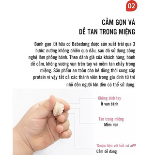 [DATE MỚI] Bánh Gạo Lứt Hữu Cơ Dạng Que - Vòng BEBEDANG Hàn Quốc Cho Bé Ăn Dặm Từ 6M+