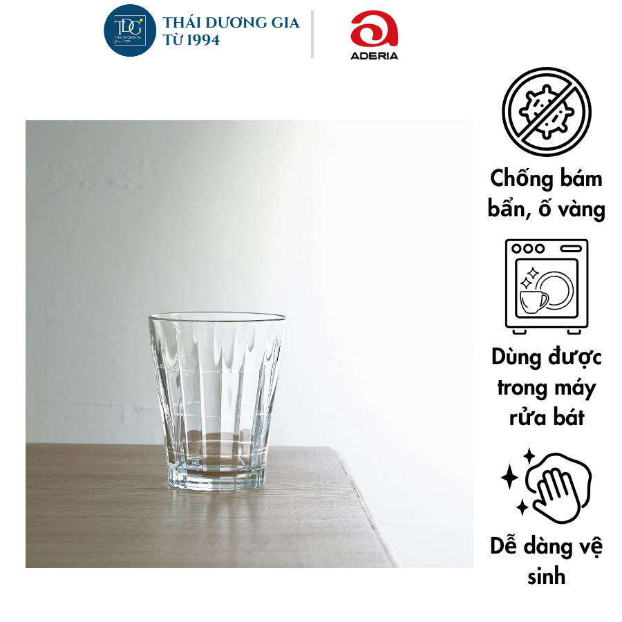 Bộ 4 cốc thủy tinh uống nước 320ml cao cấp Nhật Bản Aderia CERCA S-6136 | Thái Dương Gia