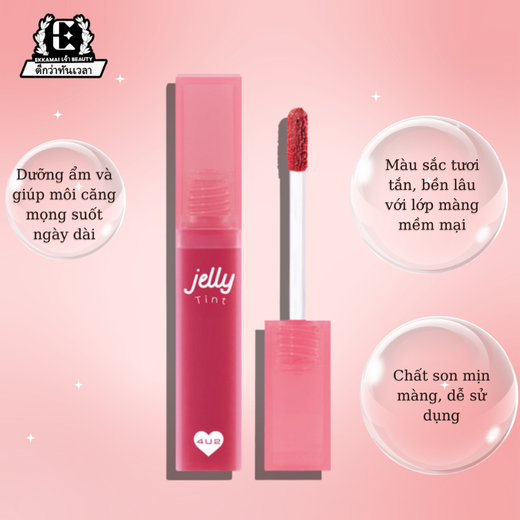 [Mua 1 tặng 1] Son tint thạch jelly tint 4U2 nội địa Thái Lan Ekkamai Beauty