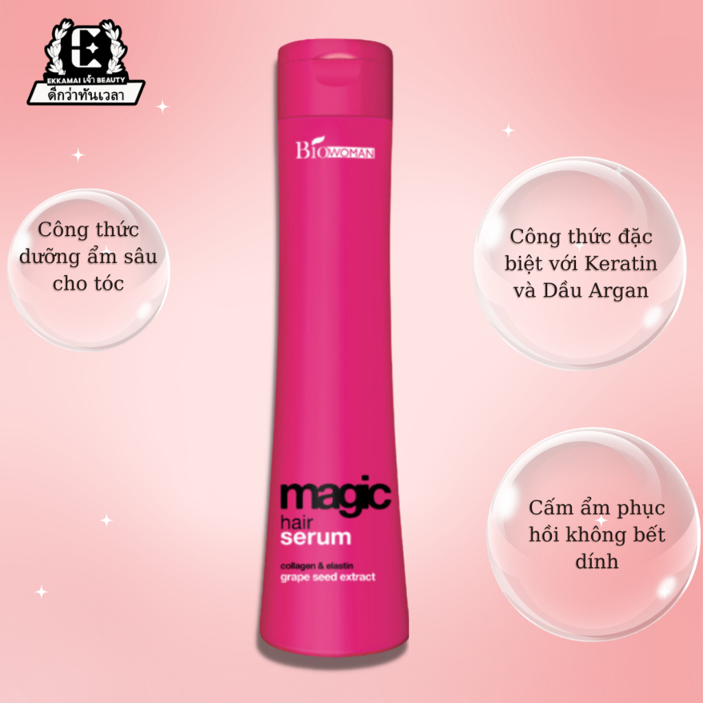 [Mua 1 tặng 1] Serum dưỡng tóc bổ sung keratin Biowoman 250ml thấm nhanh không bết Ekkamai Beauty