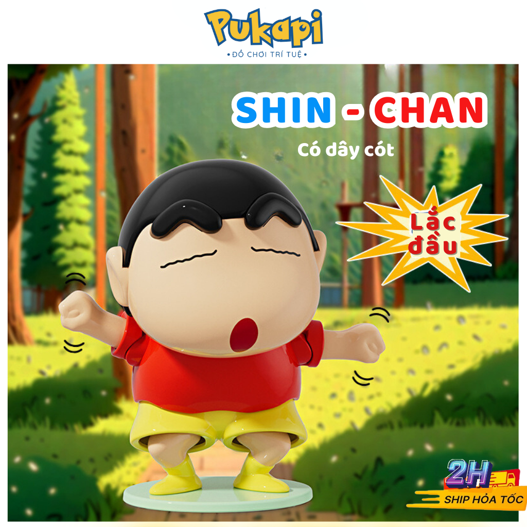 Shin Bút Chì Shin Chan Đồ Chơi Vặn Cót Shin Chạy Bằng Cót Bò Ủn Mông Lắc Đầu Đạp Xe Crawling Crayon-Đồ Chơi PUKAPI