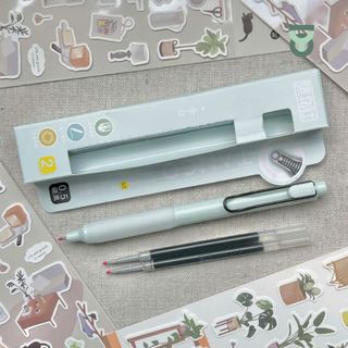 (1 Bút Kèm 2 Lõi) Bút Gel Bấm Mực Đen Ngòi 0.5mm Phong Cách Nhật Bản Vintage_Joy Office