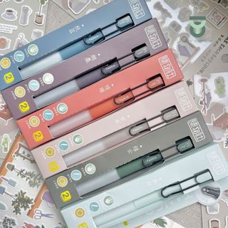 (1 Bút Kèm 2 Lõi) Bút Gel Bấm Mực Đen Ngòi 0.5mm Phong Cách Nhật Bản Vintage_Joy Office