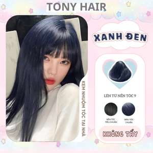 Thuốc nhuộm tóc Xanh Đen, thuốc nhuộm tóc màu Xanh Đen , tặng kèm trợ dưỡng và bao tay _ Tony Hair