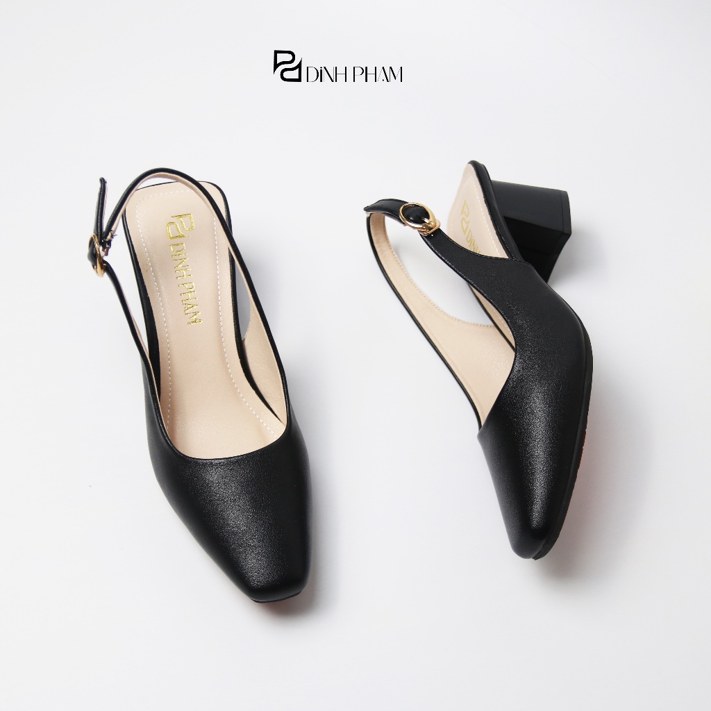 Giày Sandal Cao Gót Nữ Mũi Vuông êm mềm cao 5cm 5P - Giày VNXK dihu