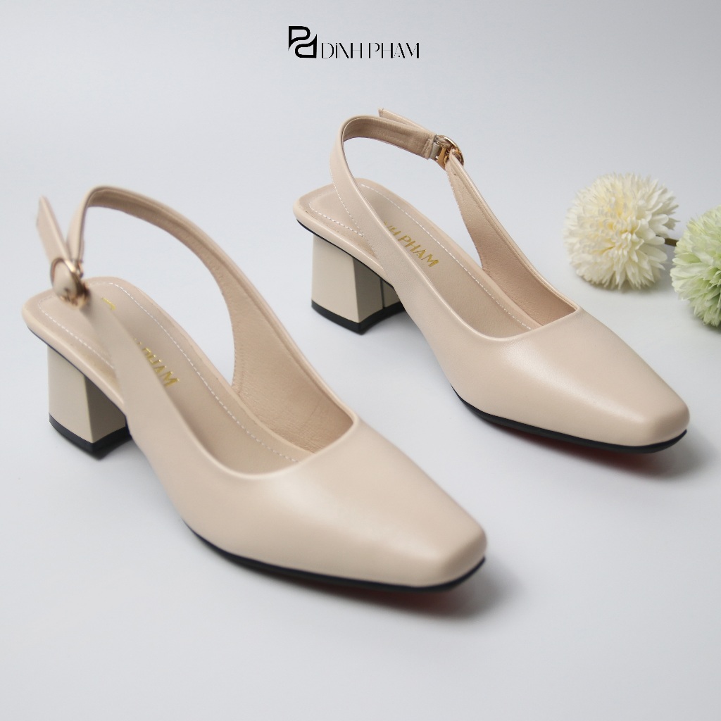 Giày Sandal Cao Gót Nữ Mũi Vuông êm mềm cao 5cm 5P - Giày VNXK dihu
