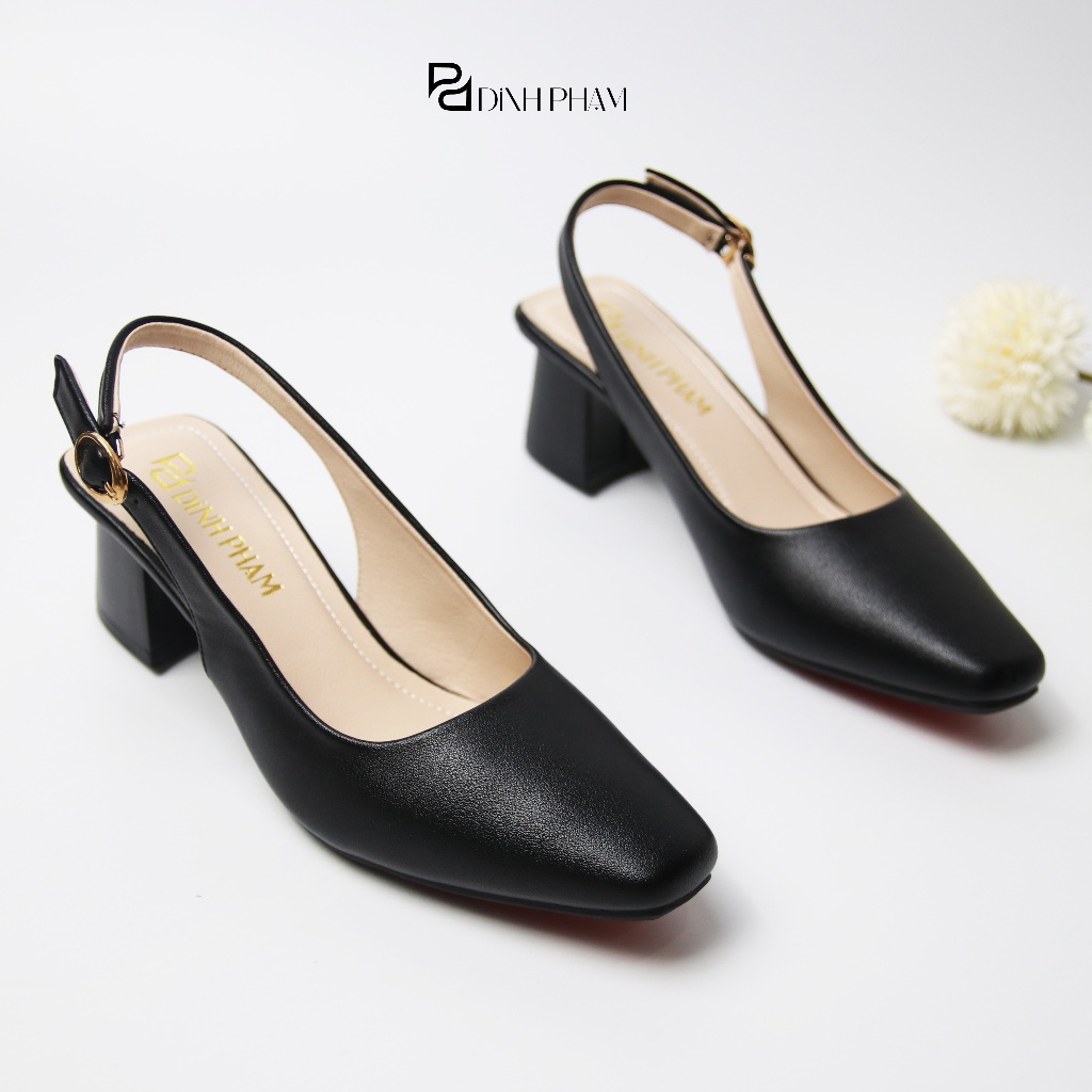 Giày Sandal Cao Gót Nữ Mũi Vuông êm mềm cao 5cm 5P - Giày VNXK dihu